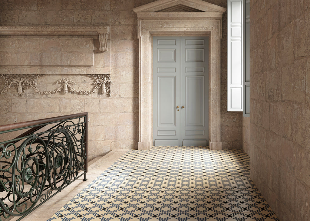 Landing floor with Agua Delta tiles