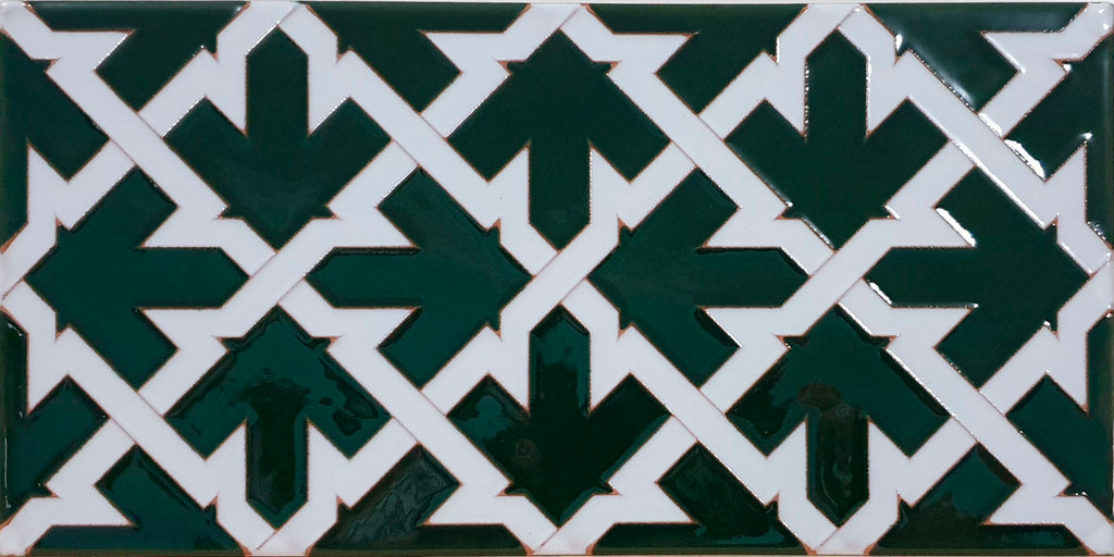 Mulhacen white and green tile
