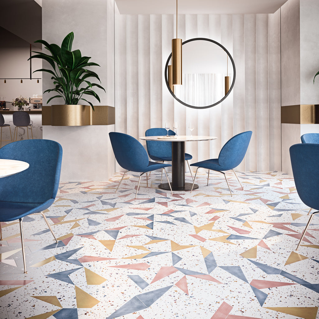 Origami Terrazzo multicolour cafe floor